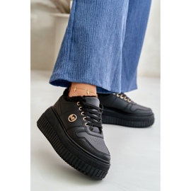 Pantofi sport izolați pentru damă, cu talpă groasă, Verissha negru 2