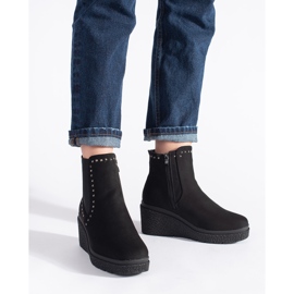 Cizme negre din piele intoarsa negru 2 Cizme negre din piele intoarsa negru 2