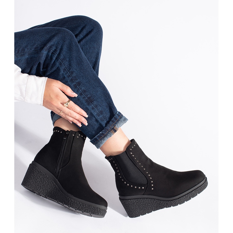 Cizme negre din piele intoarsa negru 1 Cizme negre din piele intoarsa negru 1