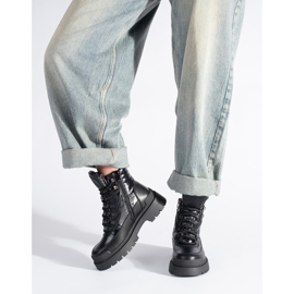 Botine negre cu talpa groasa de Sergio Leone negru 1