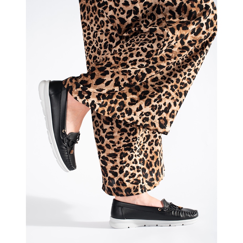 Mocasini negri pe platforma negru 2