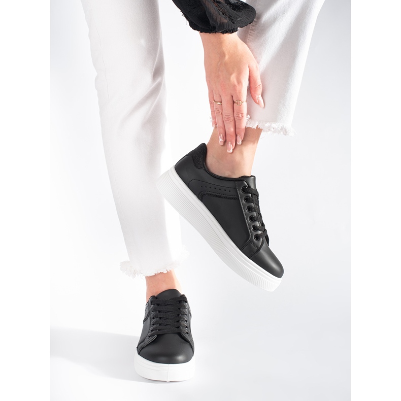 Adidași negri pe platformă negru 2