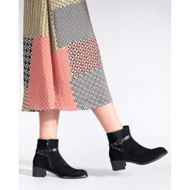 Botine negre din piele intoarsa cu toc jos de la Sergio Leone negru 1