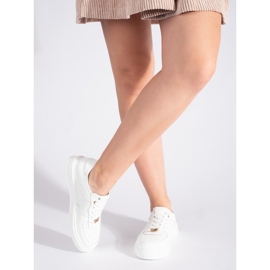 Pantofi sport de dama albi din piele 2