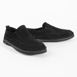 Pantofi barbati din piele intoarsa neagra negru 1