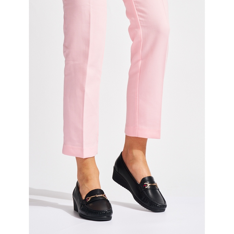 Mocasini negri cu pană negru 1