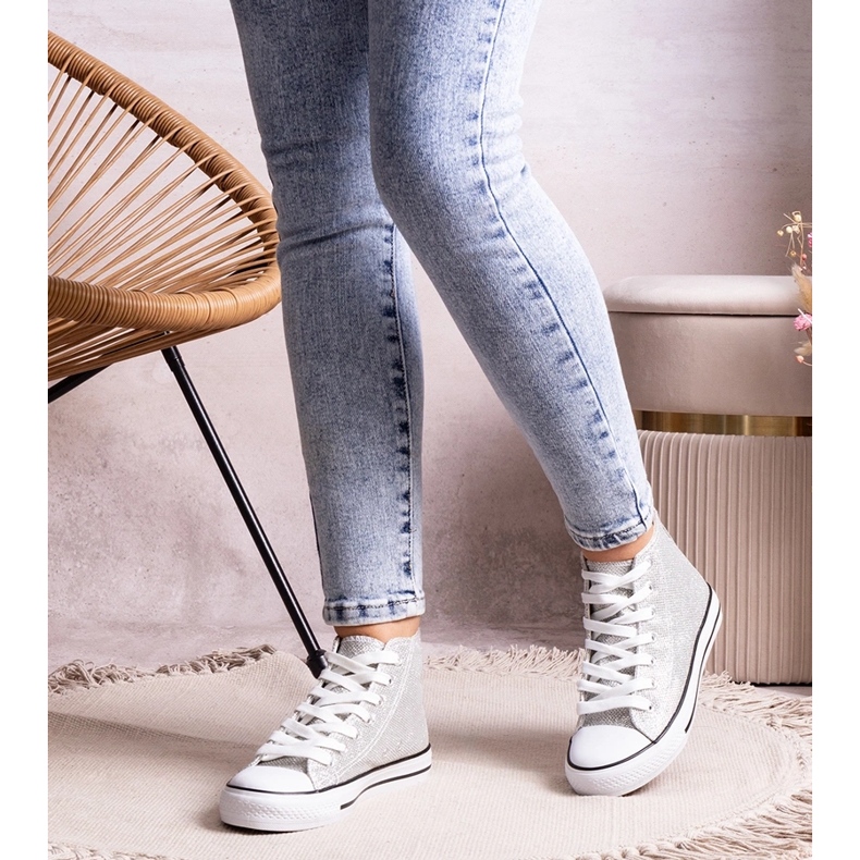 Tenisi înalți argintii strălucitori de la Ranifali 1