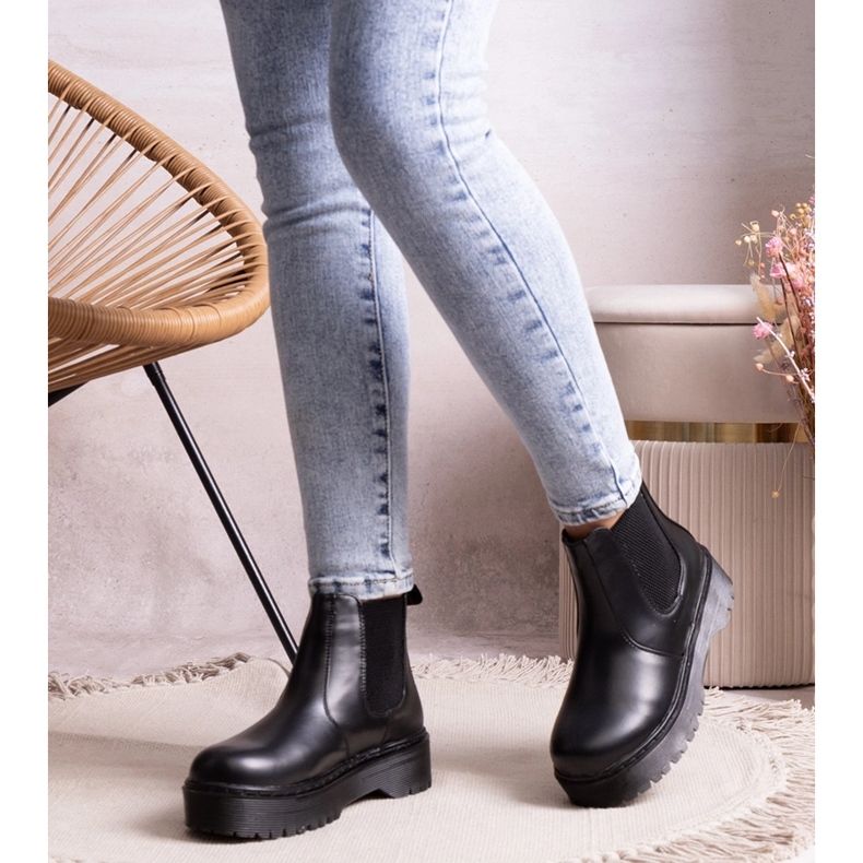 Botinele negre cu platformă a lui Lessay negru 1