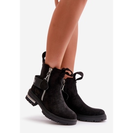 Cizme calde de dama cu fermoar Black Calvaro negru 1