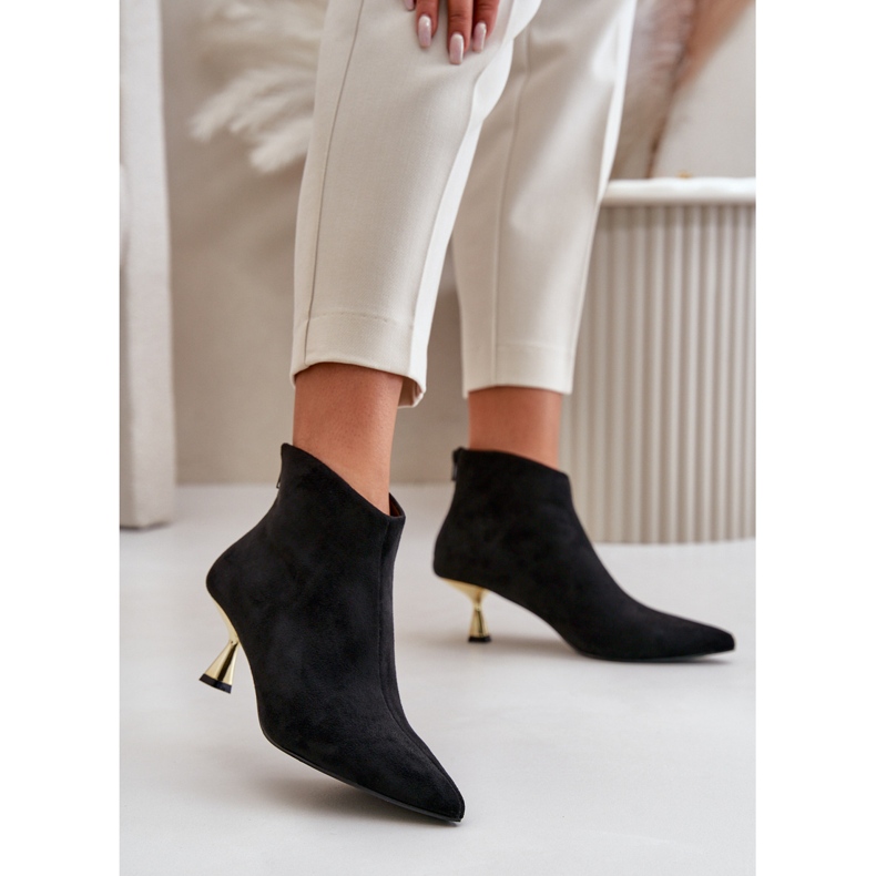 Cizme Damă Toc Înalt Eco Suede Negru Terlena 2