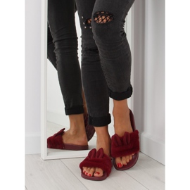 Papuci cu blană și urechi maro roșii roșu 2