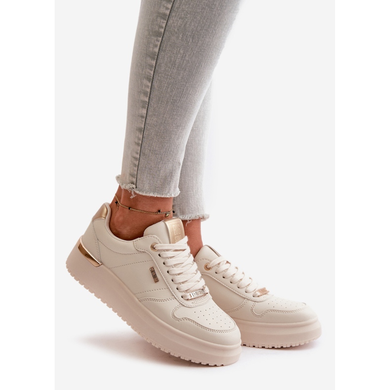 Pantofi de damă pe platforma Big Star OO274757 Sistem HI-POLY alb 1