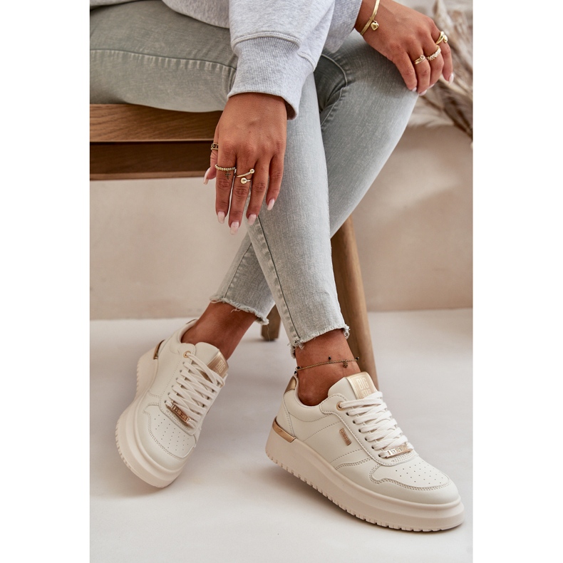 Pantofi de damă pe platforma Big Star OO274757 Sistem HI-POLY alb 2