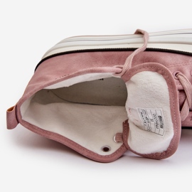 Pantofi de damă izolați pe platforma din piele ecologică Big Star OO274068 roz 2