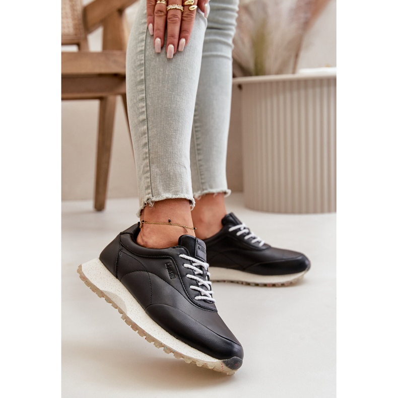 Pantofi de damă Pantofi sport din piele ecologică Big Star OO274024 Hi-Poly System Black negru 2
