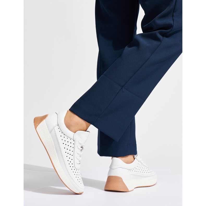 Pantofi sport din piele, albi, de Sergio Leone 2