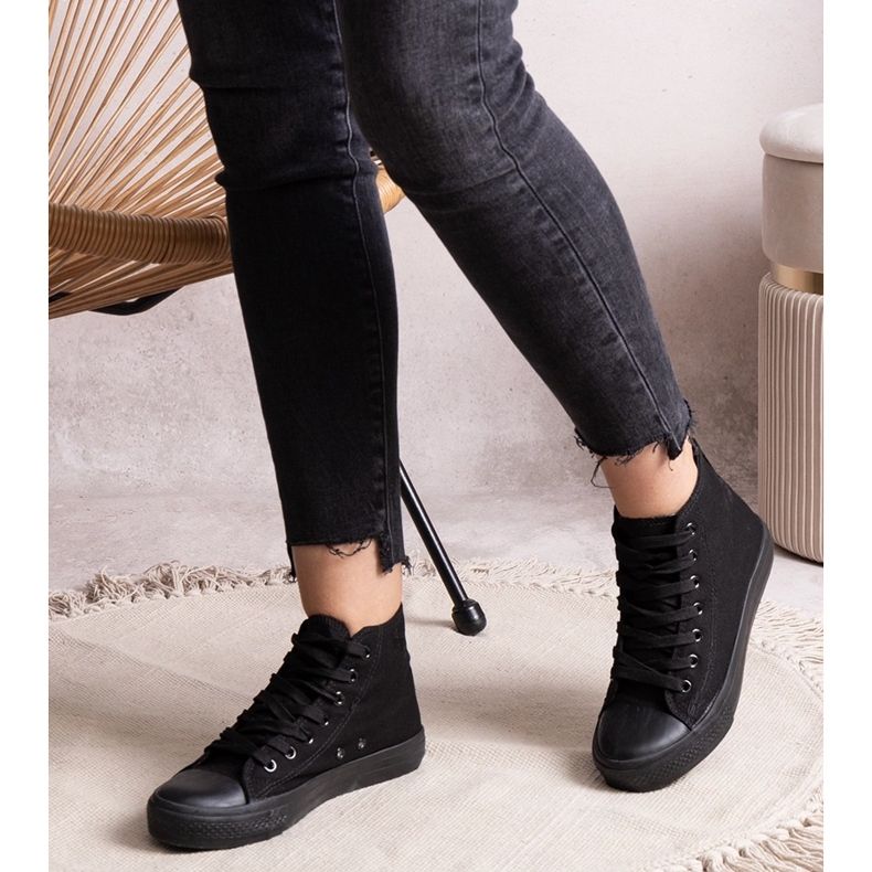 Tenisi negri Raffie înalți negru 1