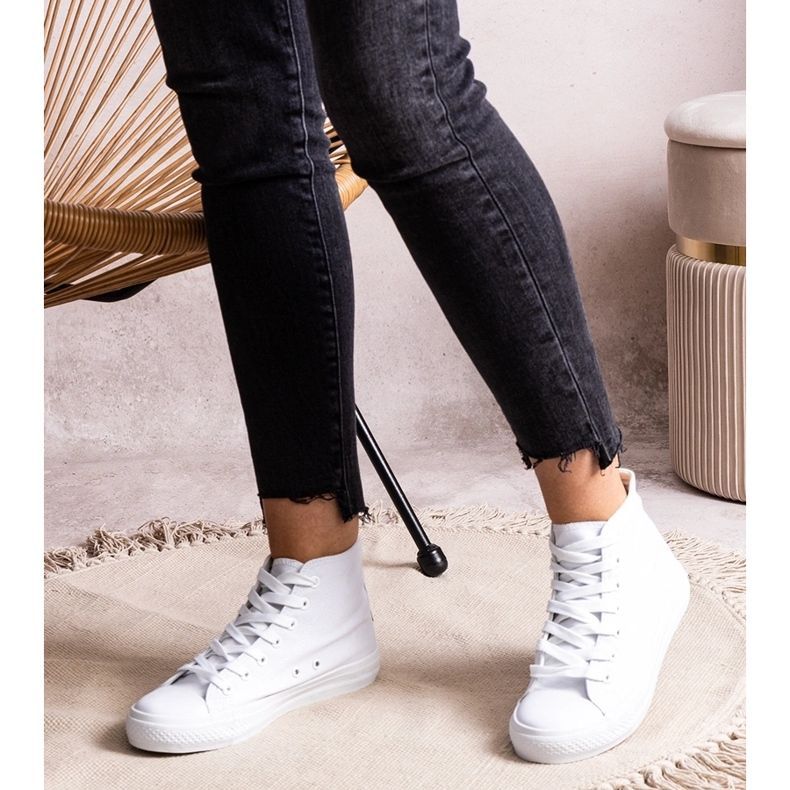 Tenisi albi Raffie înalți 1