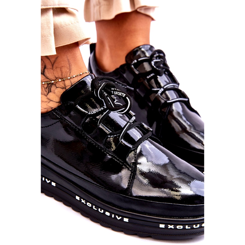 S.Barski Pantofi negri Chantal din piele lacuita negru 5