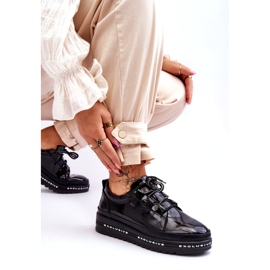 S.Barski Pantofi negri Chantal din piele lacuita negru 6