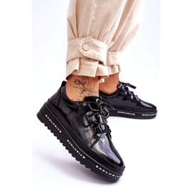 S.Barski Pantofi negri Chantal din piele lacuita negru 4