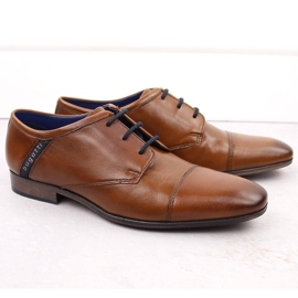 Pantofi maro eleganti barbati din piele Bugatti NN153401 1