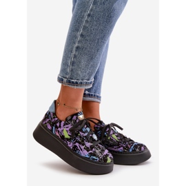 Pantofi sport din piele pe platformă Maciejka 06191-05 Mov negru 1 Pantofi sport din piele pe platformă Maciejka 06191-05 Mov negru 1