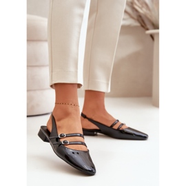 Balerini Lac Cu Bretele Pe Tocuri, Bialettia Neagra negru 2