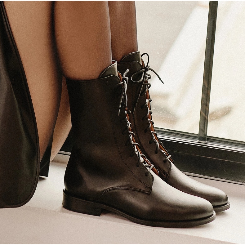 Marco Shoes Ghete clasice cu toc mic negru 1