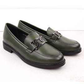 Pantofi de dama lords cu decor, verde Potocki 12425 2 Pantofi de dama lords cu decor, verde Potocki 12425 2