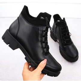 Botine negre izolate de dama Jezzi RMR23123-1 negru 1