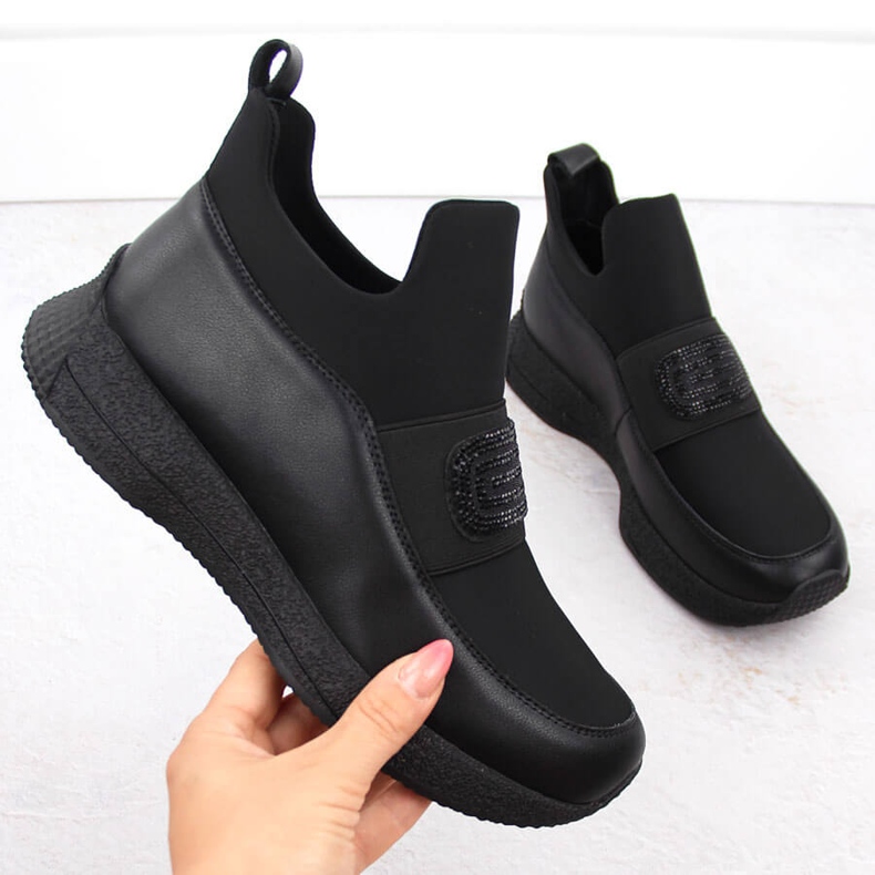 Pantofi slip-on damă din piele, negru Artiker 55C0035 1