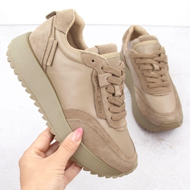 Pantofi sport dama din piele, bej, Artiker 55C0022 1