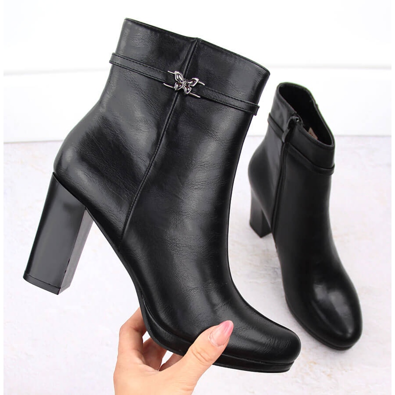 M. DASZYŃSKI Botine izolate negre de damă M.Daszyński AF125-22 negru 1