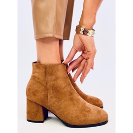 Botine netede Marple Camel cu toc înalt maro 3