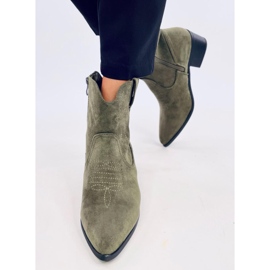 Cizme de cowboy de piele intoarsa Poirot Green verde 1