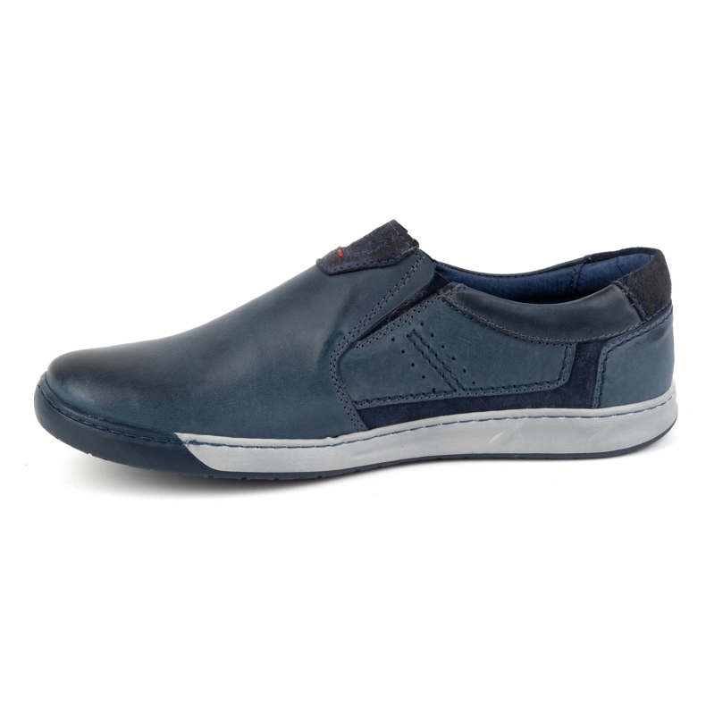 KOMODO Pantofi slip-on pentru bărbați din piele 934K, bleumarin albastru 1
