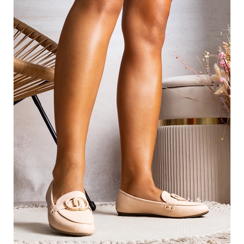 Mocasini de dama bej Eleena 1