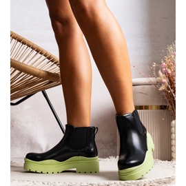 Botine negre pe o platformă Gaffney verde negru 1