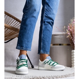 Adidași gri cu șireturi verzi de la Aucoin alb 1