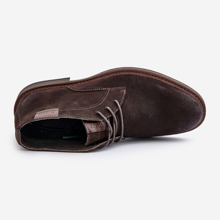 Cizme cu șireturi pentru bărbați din piele intoarsa Big Star OO174145 Maro închis 2 Cizme cu șireturi pentru bărbați din piele intoarsa Big Star OO174145 Maro închis 2