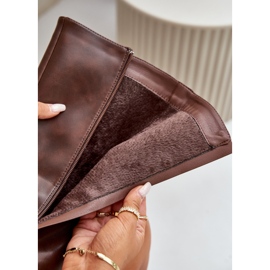 Cizme Izolatoare Dama Cu Fermoar Piele Eco Maro Tialethe 2