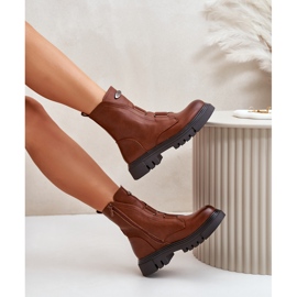 Cizme Izolatoare De Munca De Dama Cu Fermoar, Piele Eco, Mailyra Maro 2 Cizme Izolatoare De Munca De Dama Cu Fermoar, Piele Eco, Mailyra Maro 2