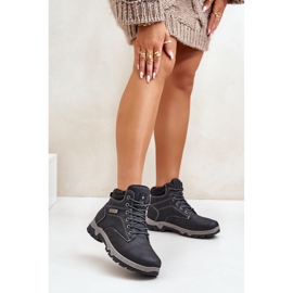 News Pantofi de trekking izolați pentru bărbați din piele ecologică, bleumarin Neramia albastru 2