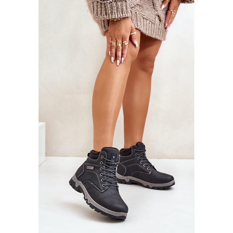 News Pantofi de trekking izolați pentru bărbați din piele ecologică, bleumarin Neramia albastru 2