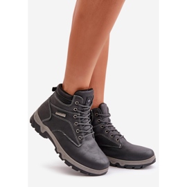 News Pantofi de trekking izolați pentru bărbați din piele ecologică, bleumarin Neramia albastru 1