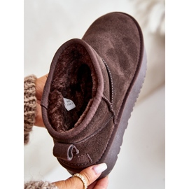 Cizme de zapada dama din piele intoarsa cu platforma maro Nereviana 2