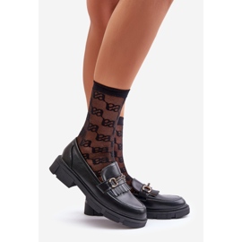 Mocasini De Dama Cu Decorat, Piele Eco, Tialorae Negru 1