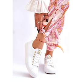 News Pantofi de damă clasici Ecoma alb și auriu 1