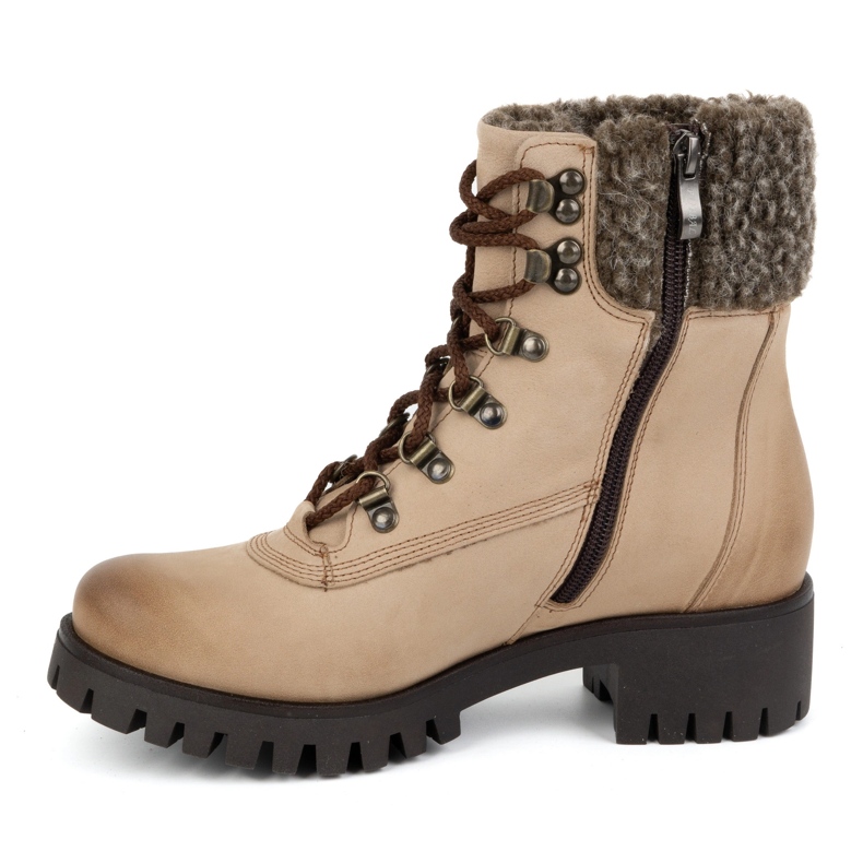 Olivier Cizme de dama piele, cizme de iarna izolate, 330BB, bej 1